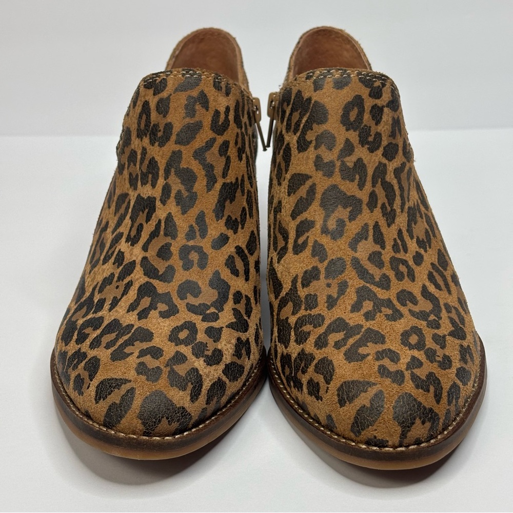 Lucky Brand Women's Leopard Print Fanky Ankle Boots side zip 9 M - Picture 7 of 14